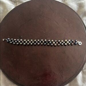 Elegant Black and Silver Beaded Bracelet